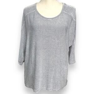 Artisan NY Narrow Blue & White Striped Knit Top Size Large